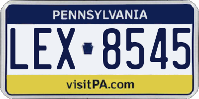 PA license plate LEX8545