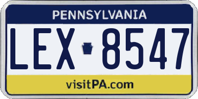 PA license plate LEX8547