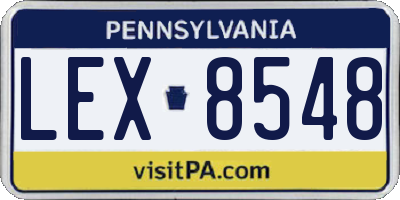PA license plate LEX8548