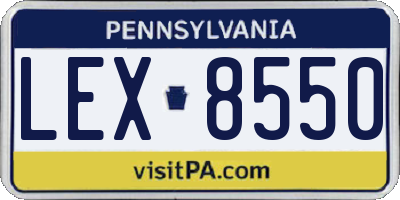 PA license plate LEX8550