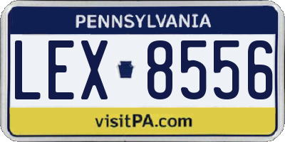 PA license plate LEX8556
