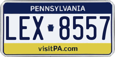 PA license plate LEX8557