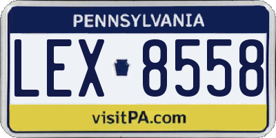 PA license plate LEX8558