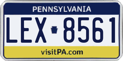 PA license plate LEX8561