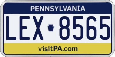 PA license plate LEX8565