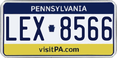 PA license plate LEX8566