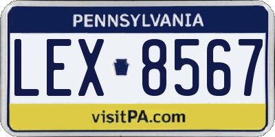 PA license plate LEX8567