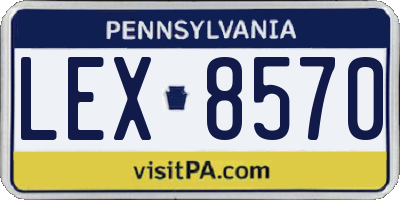 PA license plate LEX8570