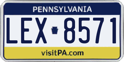 PA license plate LEX8571