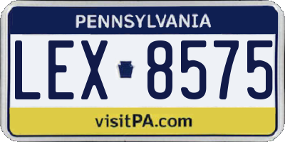 PA license plate LEX8575