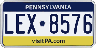 PA license plate LEX8576