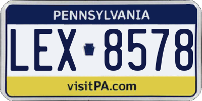 PA license plate LEX8578