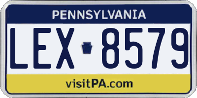 PA license plate LEX8579