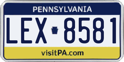 PA license plate LEX8581
