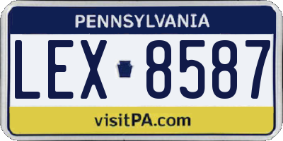 PA license plate LEX8587