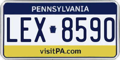 PA license plate LEX8590