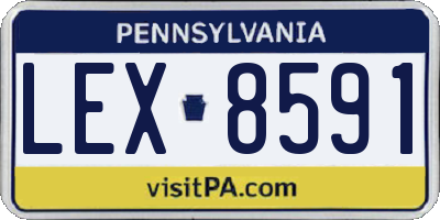 PA license plate LEX8591
