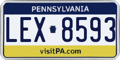 PA license plate LEX8593