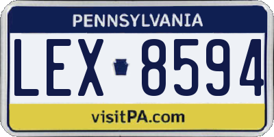 PA license plate LEX8594