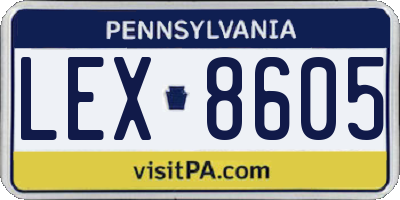 PA license plate LEX8605