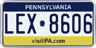 PA license plate LEX8606