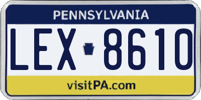 PA license plate LEX8610
