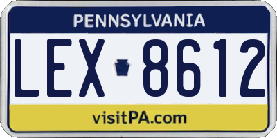 PA license plate LEX8612