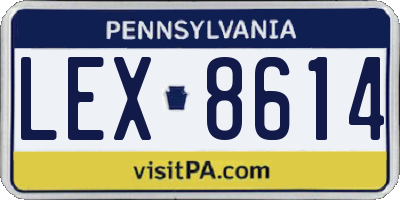 PA license plate LEX8614