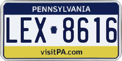 PA license plate LEX8616