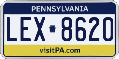 PA license plate LEX8620
