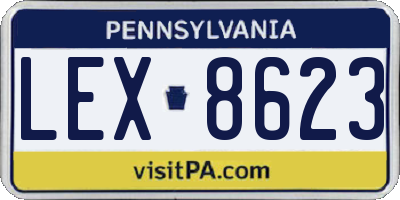 PA license plate LEX8623