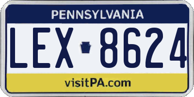 PA license plate LEX8624