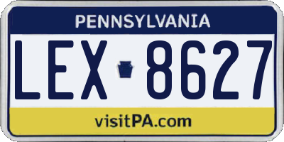 PA license plate LEX8627