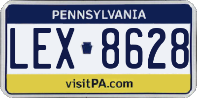 PA license plate LEX8628