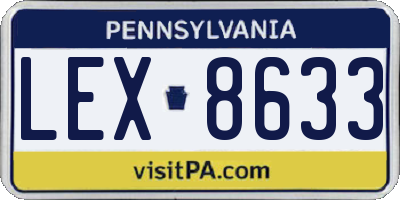 PA license plate LEX8633