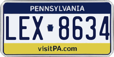 PA license plate LEX8634