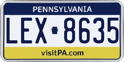 PA license plate LEX8635