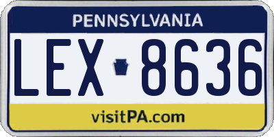 PA license plate LEX8636