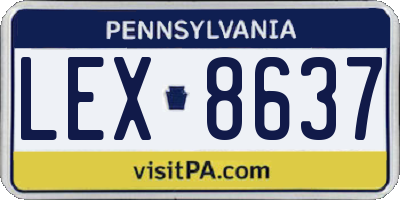 PA license plate LEX8637