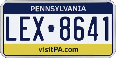 PA license plate LEX8641