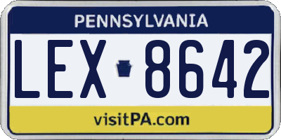 PA license plate LEX8642