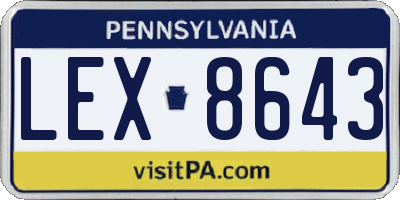 PA license plate LEX8643