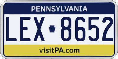 PA license plate LEX8652