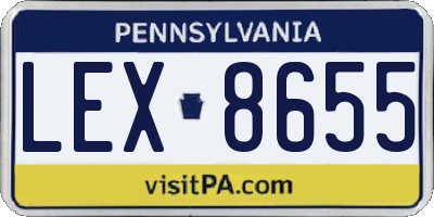 PA license plate LEX8655