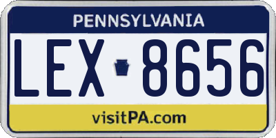 PA license plate LEX8656
