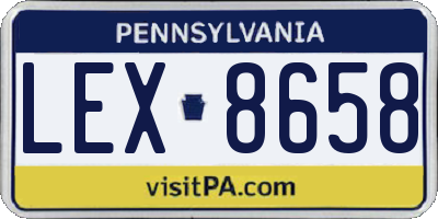 PA license plate LEX8658