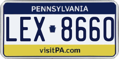 PA license plate LEX8660