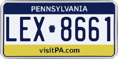 PA license plate LEX8661