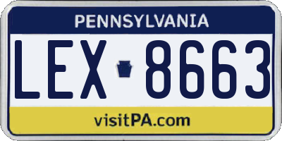 PA license plate LEX8663
