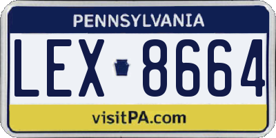 PA license plate LEX8664